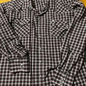 Ely Cattleman 3XLT Men's Plaid Pearl Snap Button-Up Shirt